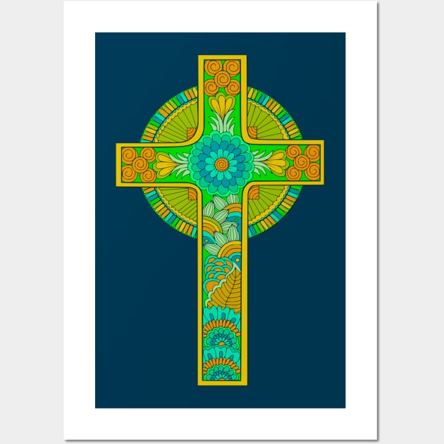 Celtic Style Cross Wall Art by AlondraHanley